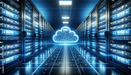 A hybrid cloud integration architecture illustrating the seamless connection between on-premises infrastructure and AI in a data center environment.