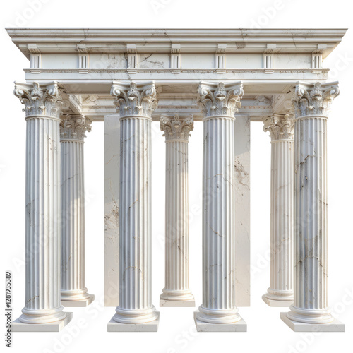 A white marble Greek-inspired column with detailed carvings