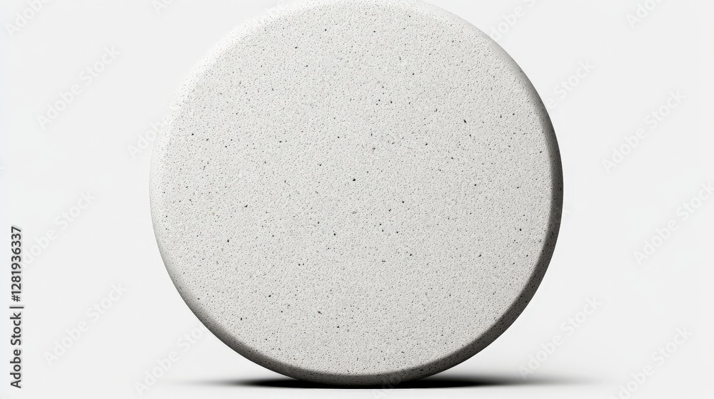 Smooth Round White Stone with Minimal Texture on a Clean Background Smooth Round White Stone with Minimal Texture on a Clean Background