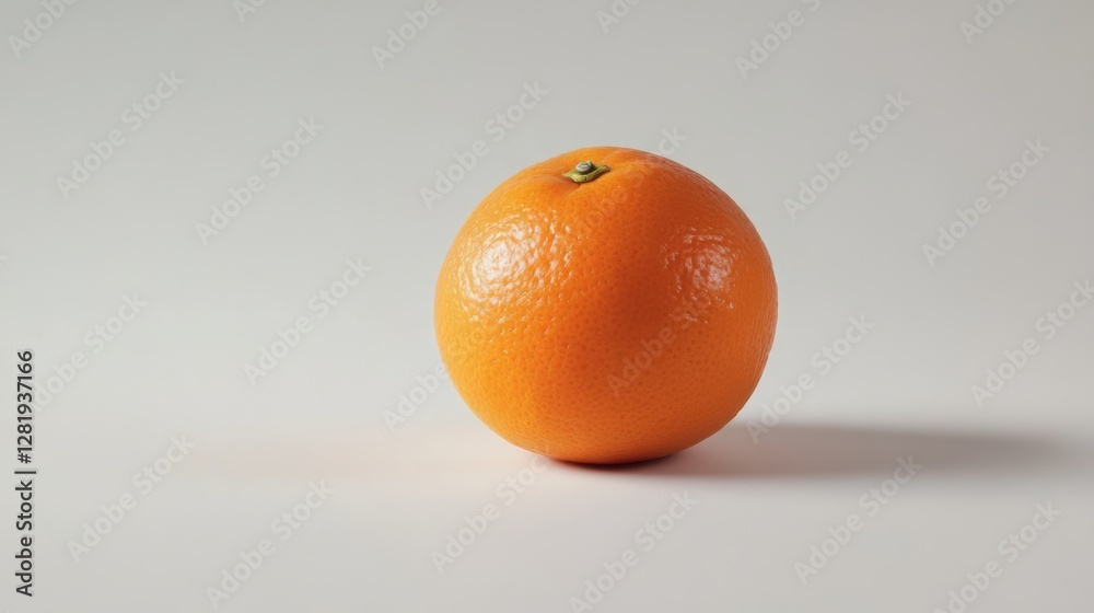 Fresh orange on simple background with soft shadow