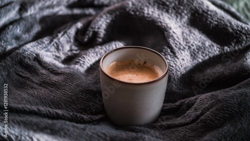 Herbstliche Gemütlichkeit mit einer heißen Tasse Kaffee