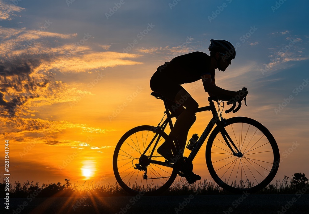 silhouette of a cyclist silhouette of a cyclist