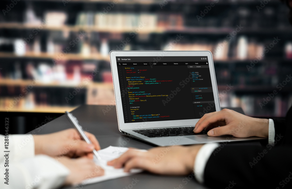 Software development programming on computer screen for brisk application and program coding Software development programming on computer screen for brisk application and program coding