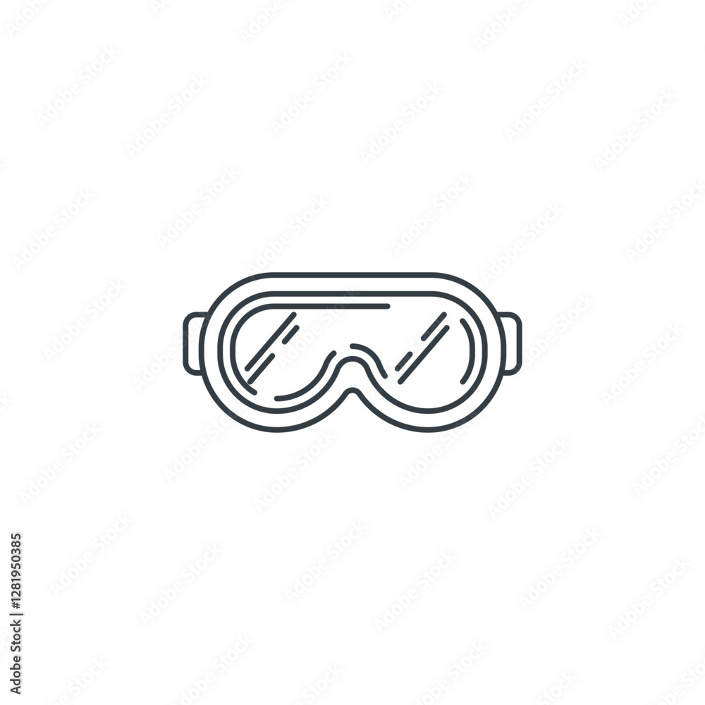 Fototapeta premium Safety Goggles icon symbol vector illustration isolated on white background