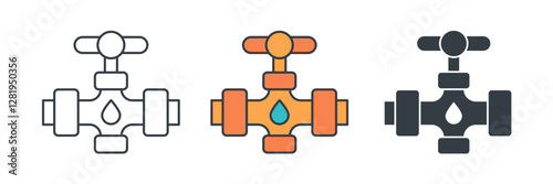 Plumbing Fixture icon symbol vector illustration isolated on white background