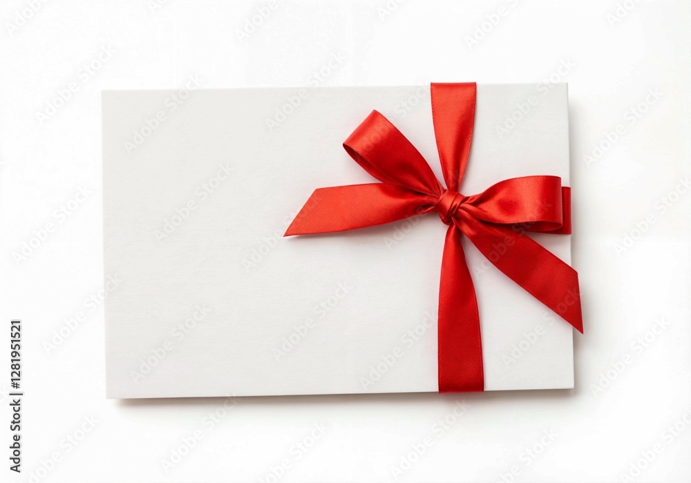 A white envelope elegantly tied with a red ribbon, symbolizes a special message or gift A white envelope elegantly tied with a red ribbon, symbolizes a special message or gift