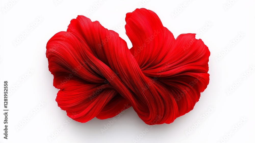 Vibrant Red Flowing Hair Isolated on White Background Vibrant Red Flowing Hair Isolated on White Background