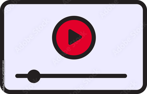 Video Player Filled Line Icon