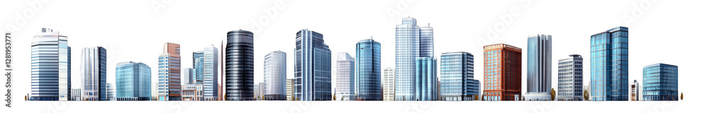 Fototapeta premium Modern City Skyline with Skyscrapers