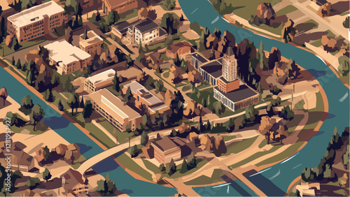 3D Perspective of Downtown Boise.eps