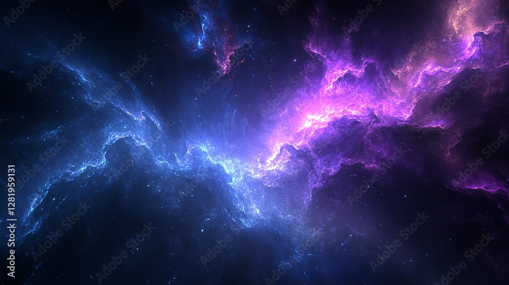 Obraz premium Dark gradient with subtle deep blue and purple tones, abstract smooth background with glowing edges