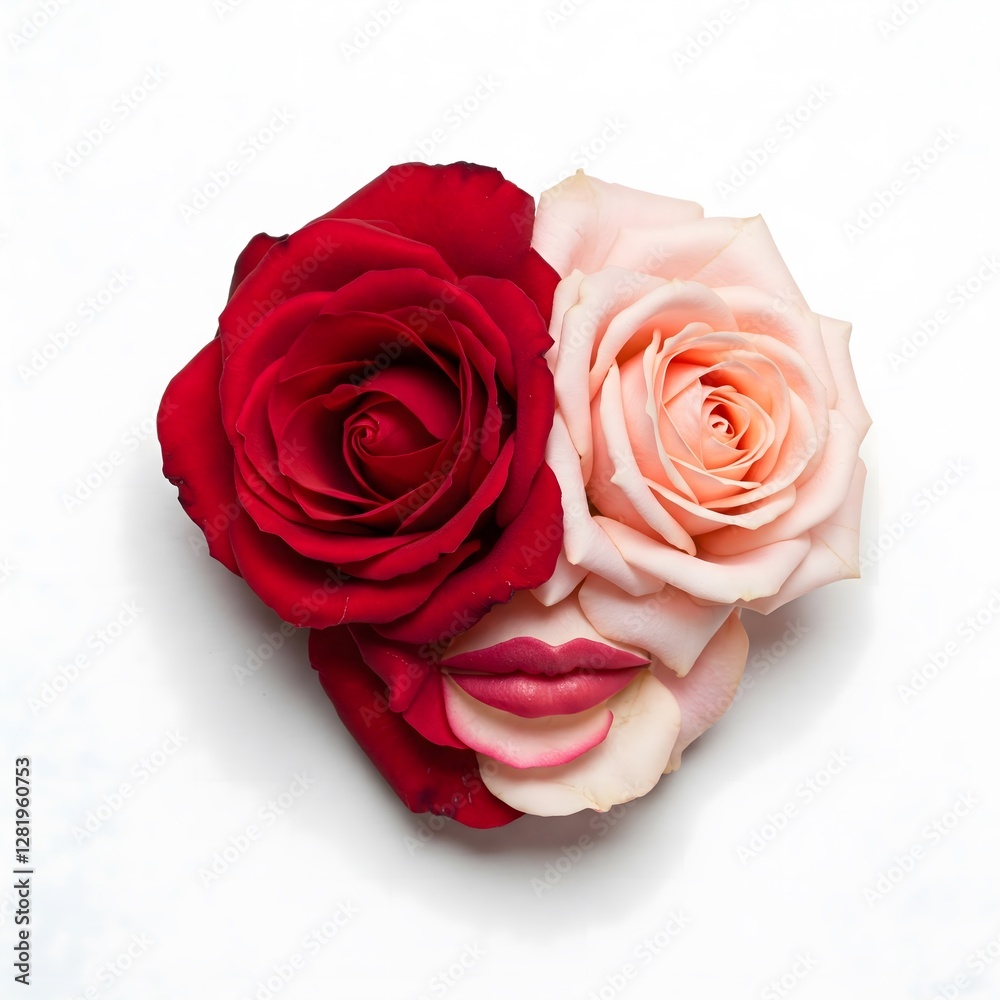 Fototapeta premium red roses on white background