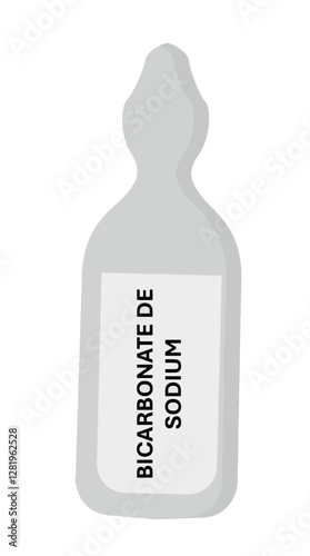 Sodium bicarbonate intravenous (IV) ampoule form, glass drug ampoule isolated on white background. Vector. It is a drug used to treat metabolic acidosis. For IV drip intravenous.