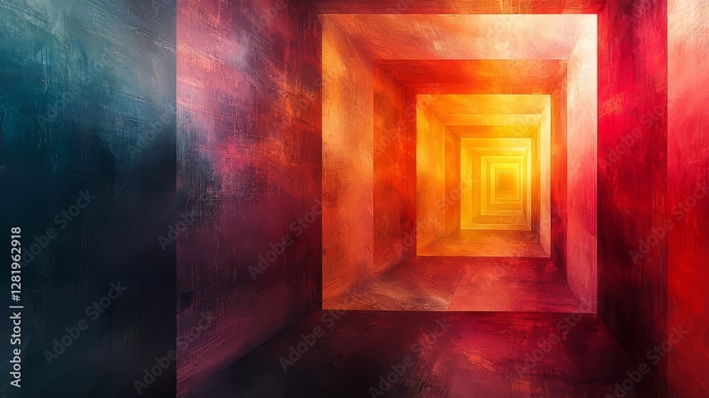 Vibrant abstract tunnel with warm hues, creating a sense of depth and movement, perfect for modern design and creative projects. Vibrant abstract tunnel with warm hues, creating a sense of depth and movement, perfect for modern design and creative projects.