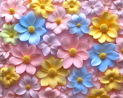 Pastel flower wall decor background