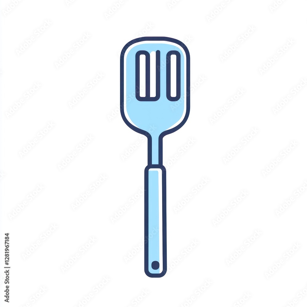 A simple illustration of a blue spatula A simple illustration of a blue spatula