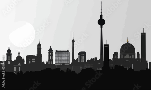 Berlin City Silhouette in Minimalist Style: Elegant Skyline Vector Art for Travel and Architecture Themes