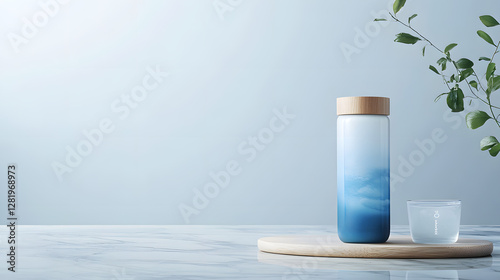 Wallpaper Mural Refreshing drink in elegant glass modern kitchen photo bright environment side view aesthetic appeal Torontodigital.ca