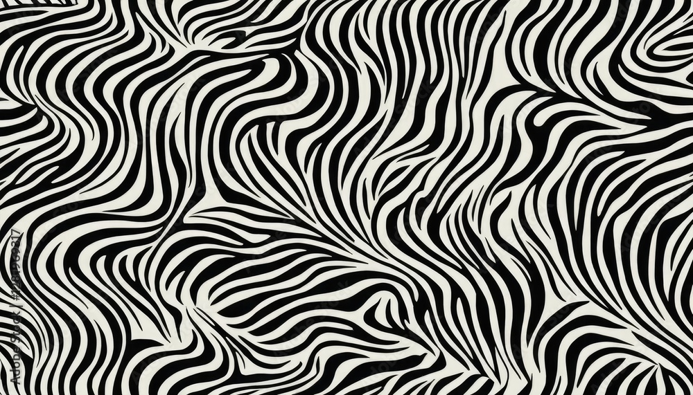 Zebra Stripe Patterned Fabric Close-Up Zebra Stripe Patterned Fabric Close-Up