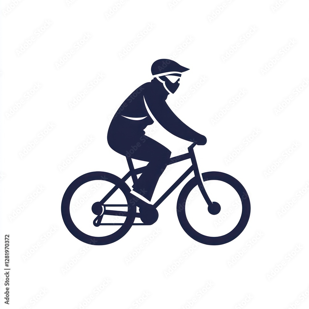 Naklejka premium Masked Cyclist Riding a Bicycle Outdoors
