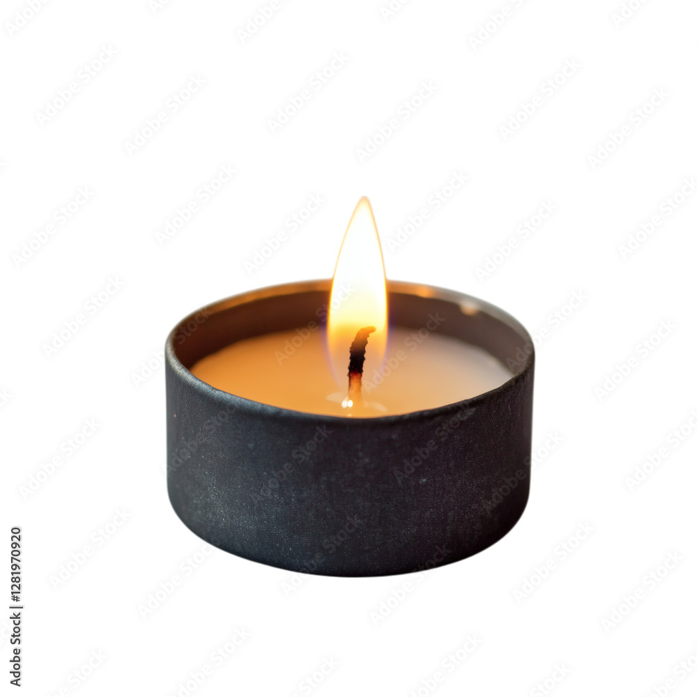 Flickering Invisible Flame Tea Light Isolated on Transparent Background Flickering Invisible Flame Tea Light Isolated on Transparent Background