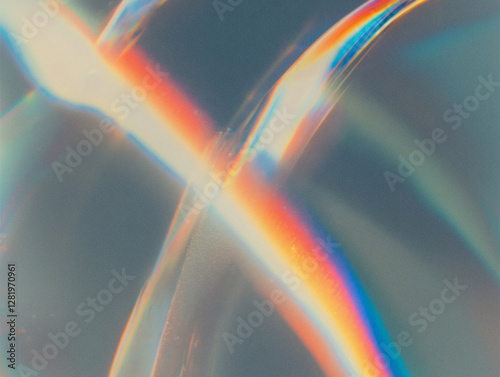 Colorful light refractions create an abstract composition against a soft backdrop