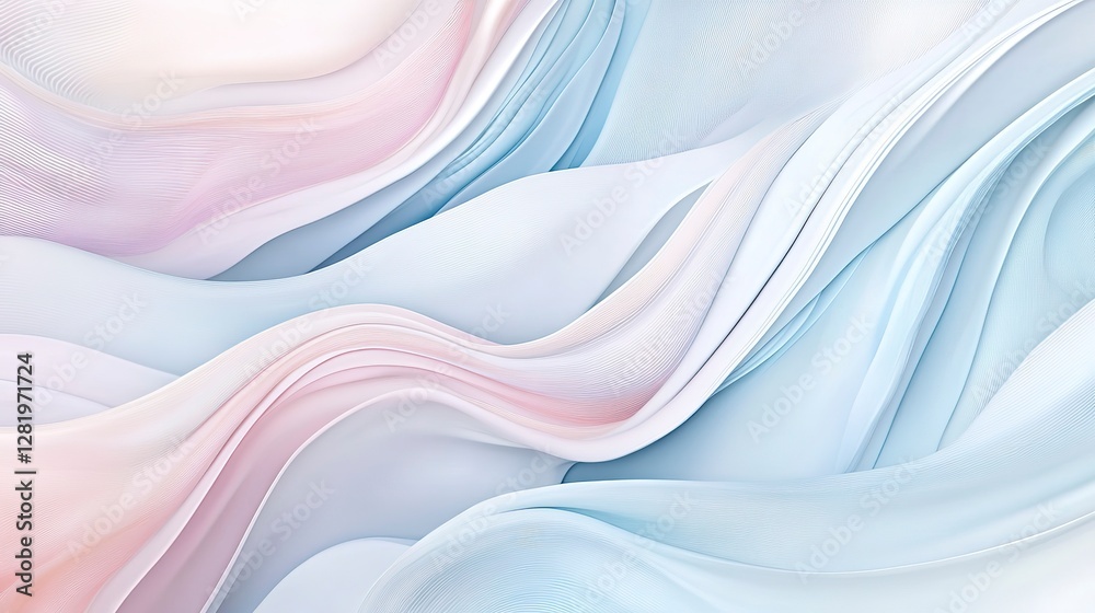 Obraz premium Light blue and white striped pattern with soft pastel hues, smooth transitions, and a calm aesthetic