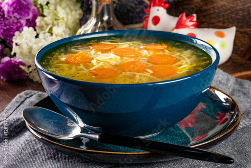 Obraz na płótnie Chicken soup noodles.