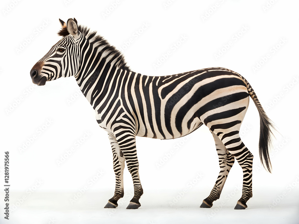 Fototapeta premium zebra on white background