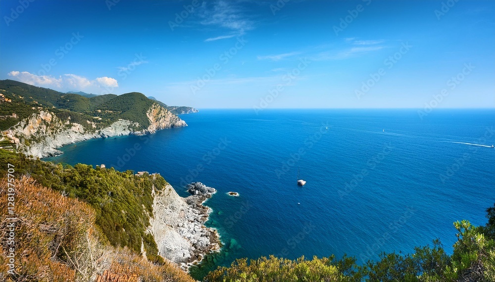 coastal view from the mountains of portovenere coastal view from the mountains of portovenere