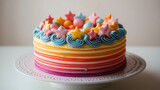 Colorido pastel de cumpleaños 
