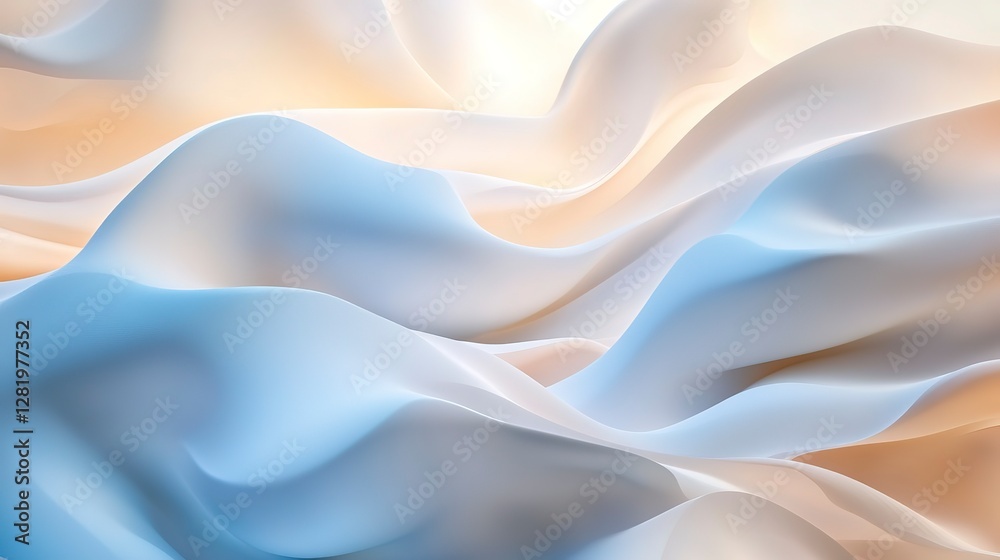 Obraz premium Soft abstract gradient with light beige and blue hues, gently blending, evoking a calm and peaceful aesthetic