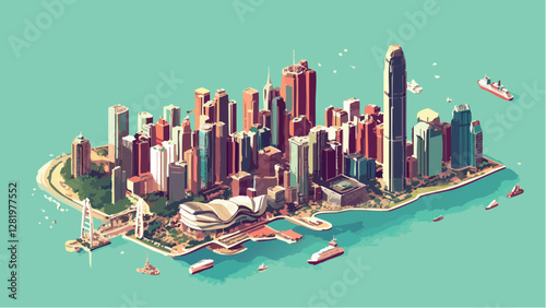 Hong Kong in Isometric Perspective.eps