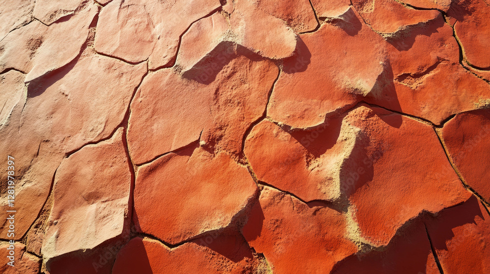 Sun baked clay wall with cracked texture for natural design elements Sun baked clay wall with cracked texture for natural design elements