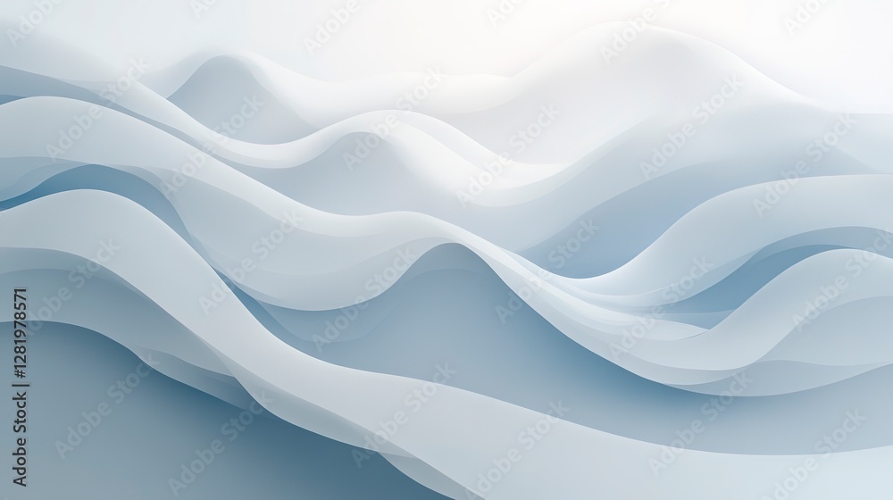Fototapeta premium Soft abstract gradient with light grey and blue hues, gently blending, creating a calming and ethereal atmosphere