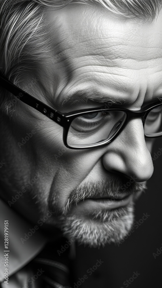 Close-up Portrait of a Thoughtful Man Close-up Portrait of a Thoughtful Man