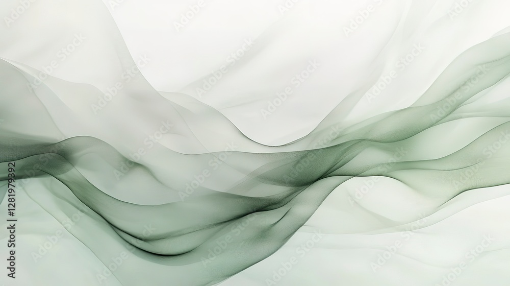 Fototapeta premium Soft abstract gradient with light grey and green hues, blending gently, creating a peaceful and ethereal atmosphere