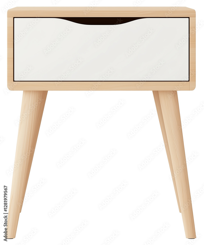 Fototapeta premium Living room table corner isolated with cabinet on transparent background. Interior design Inspiration. Furniture modern inspiration. Home living. Wooden Wardrobe inspiration. Scandinavian Interior.