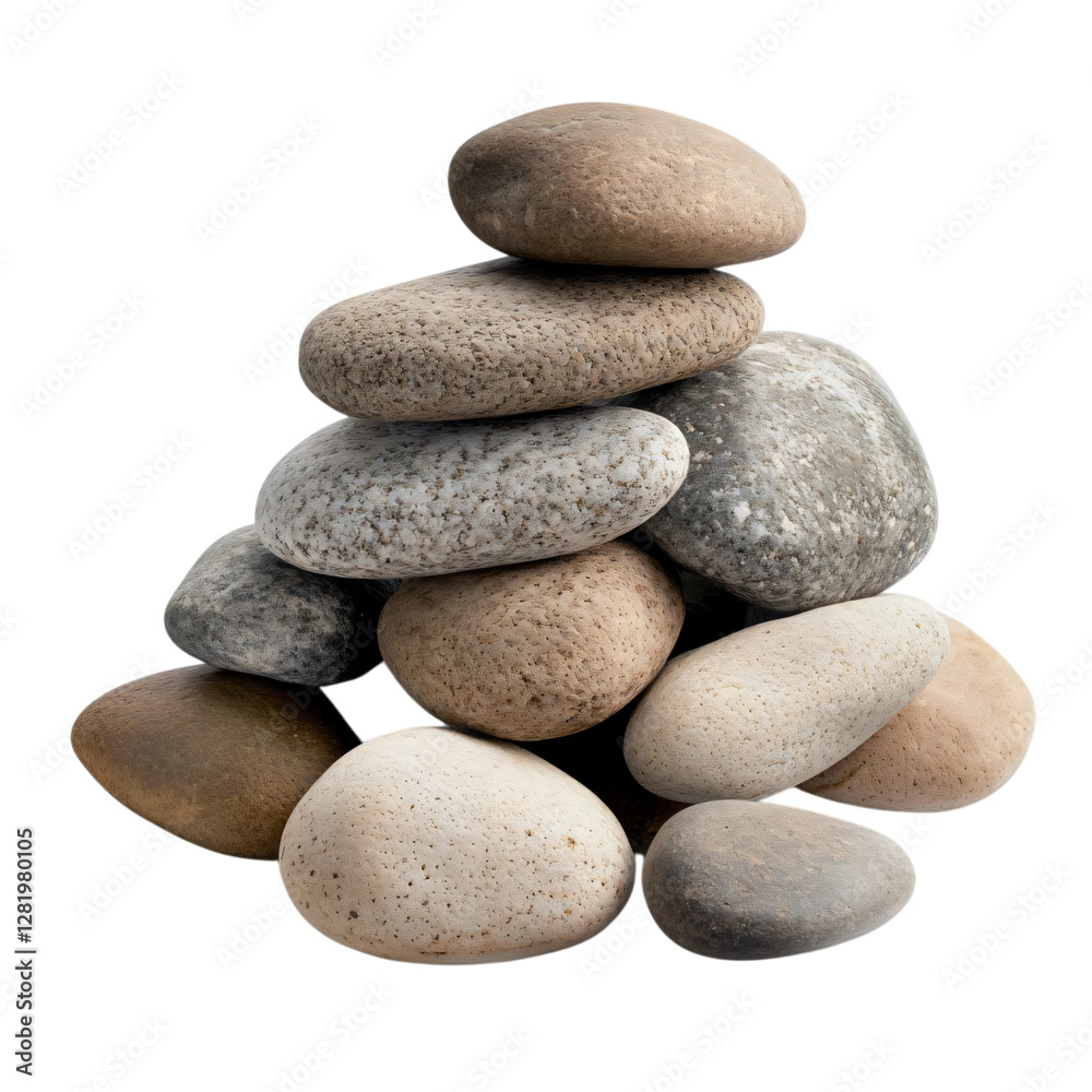 Pile of separated stones on transparent background Pile of separated stones on transparent background