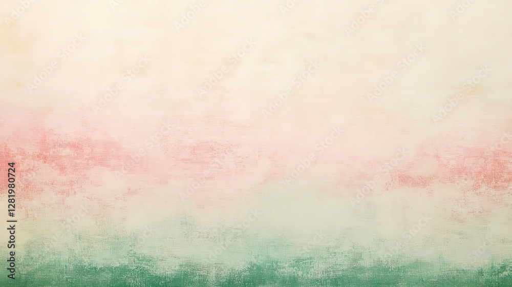 Fototapeta premium Soft and subtle pastel gradient with light beige, pink, and green hues, blurred texture creating a calm and peaceful mood