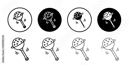 Baby rattle icon flat and simple set design