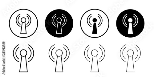 Broadcast Icon flat and simple set design