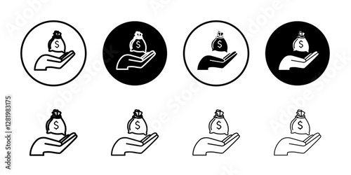 Cash bonus icon flat and simple set design