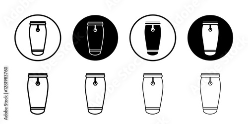Conga drum icon flat and simple set design