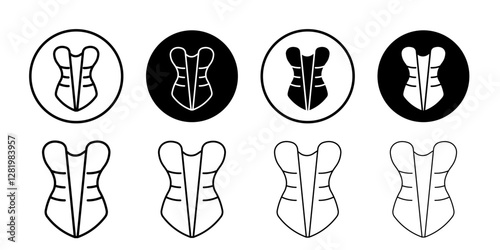Corset icon flat and simple set design