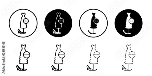 Fashion boutique icon flat and simple set design