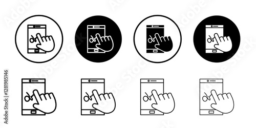 Finger confirms signature icon flat and simple set design