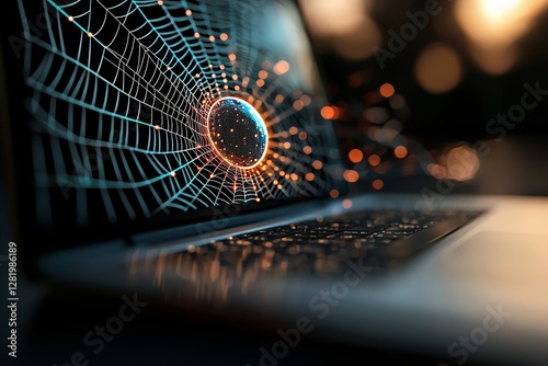 The global computer network is represented by a hi-res digitally generated image