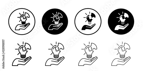 Problem solving skills icon flat and simple set design