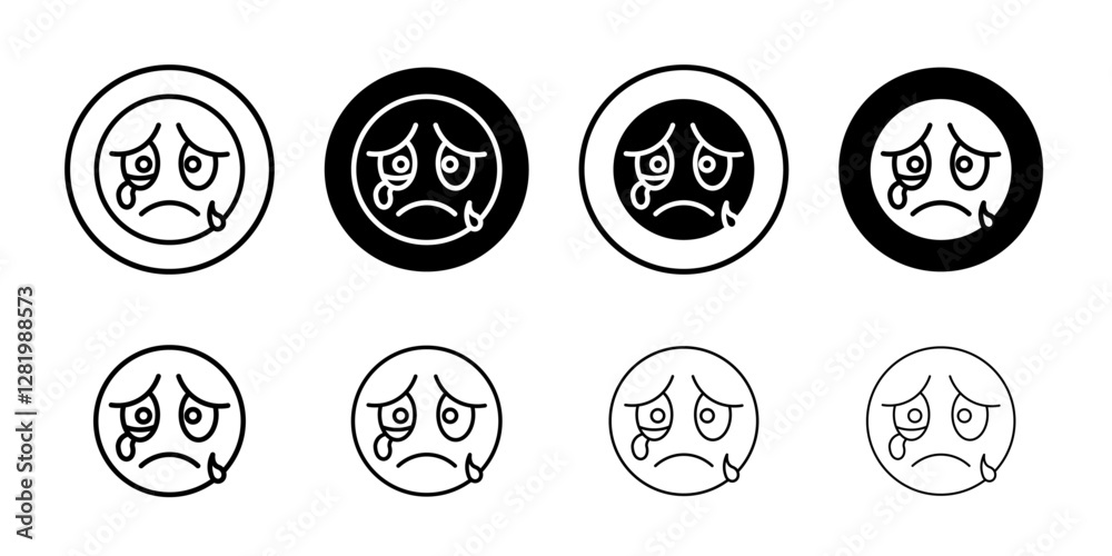 sad icon flat and simple set design sad icon flat and simple set design